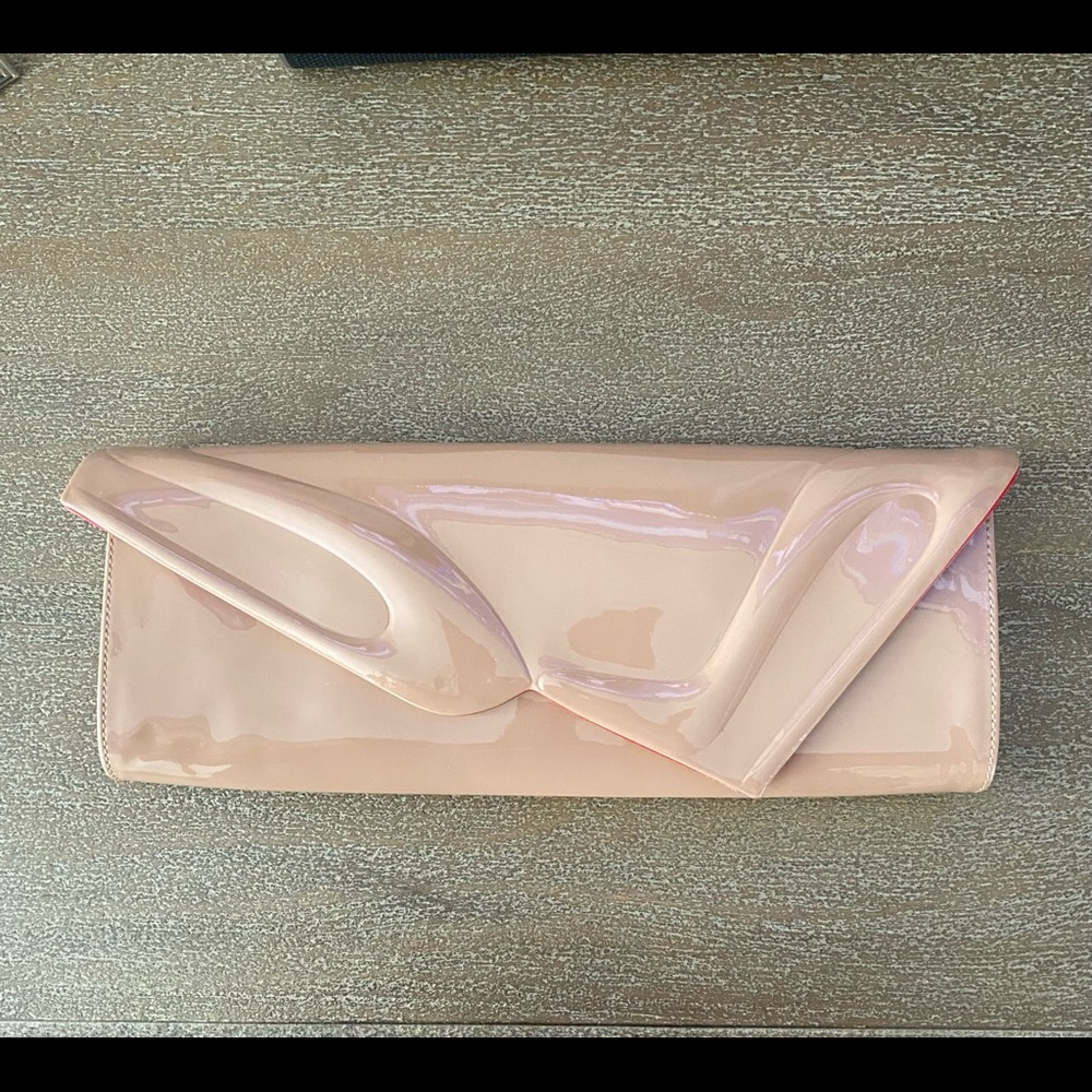 Christian Louboutin So Kate Patent Clutch Bag, Nude, Very Good, Retails $900